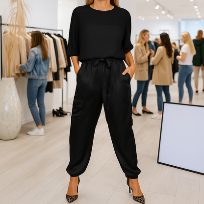 Selene | Completo elegante in raso liscio