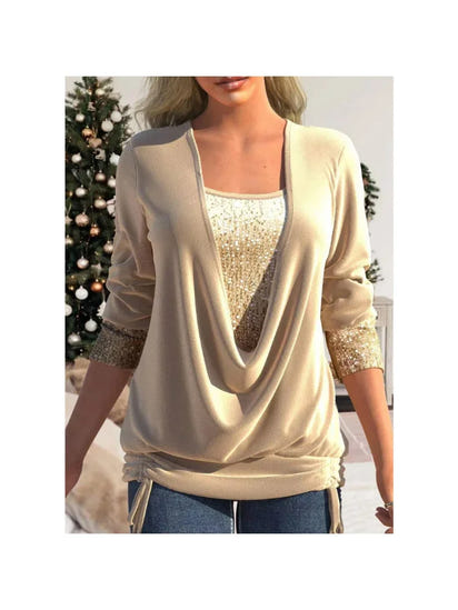 Top Elegante con Scollo a Barchetta e Paillettes™