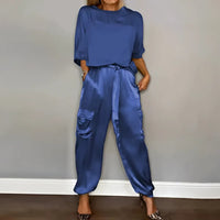 Selene | Completo elegante in raso liscio