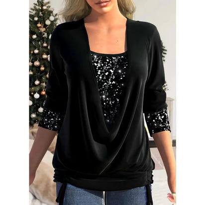 Top Elegante con Scollo a Barchetta e Paillettes™