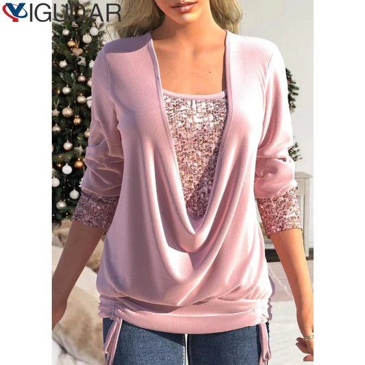Top Elegante con Scollo a Barchetta e Paillettes™